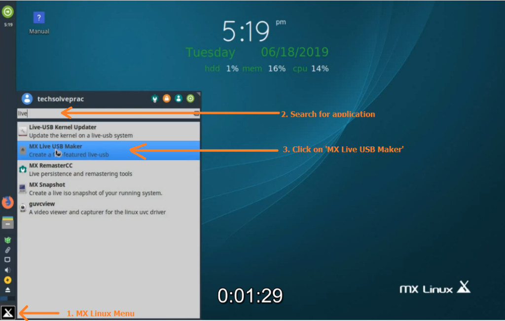 MX Linux Live USB on existing MX Linux system | TechSolvePrac