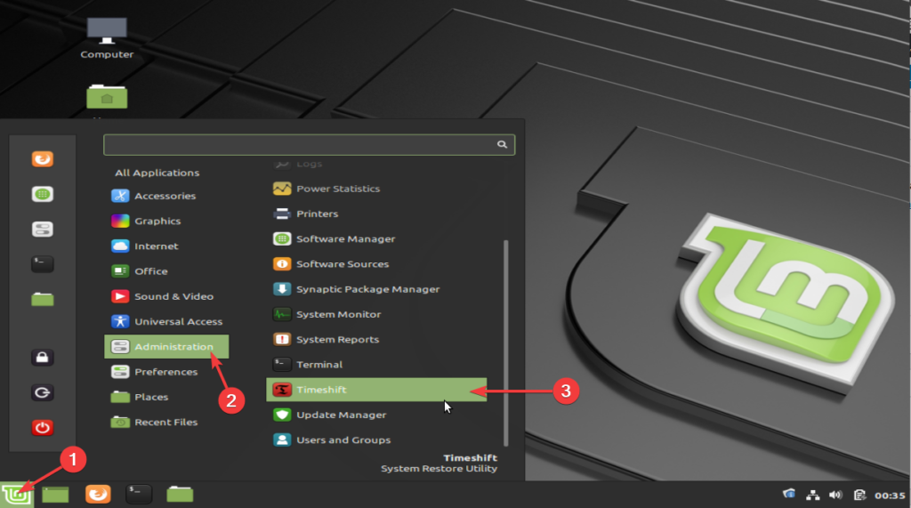 Удалить timeshift linux mint